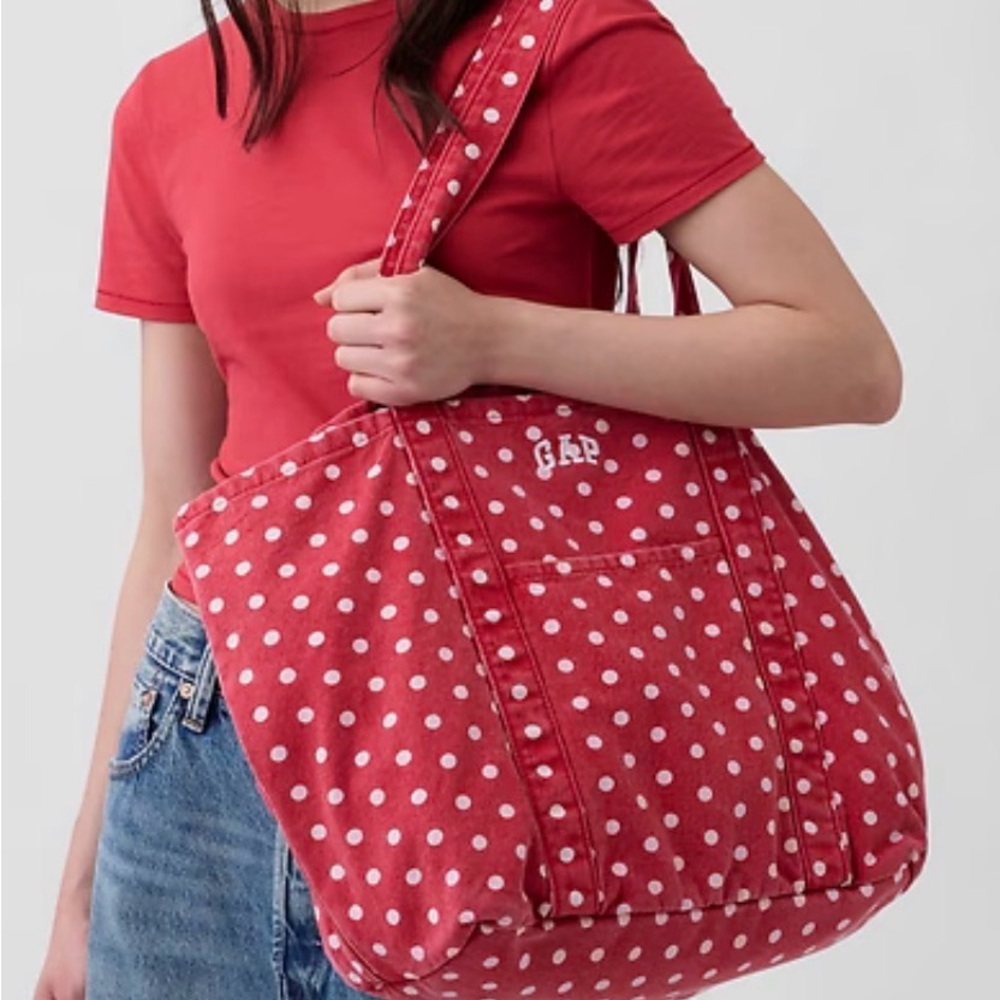 GAP Red and White Polka Dot Tote